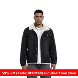 men winter outfits 2024 Winter Men's Jacket Fleece-lined Warm Denim Coat Fashion Trendy Men's Clothing American Style