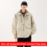 men winter outfits Coat Men's American Spring and Autumn Windbreaker Men's Trendy Autumn Coat Cotton Clothes Men's Jacket