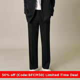 2000s fashion Spring and Summer Casual Suit Pants Men's Loose Straight Korean Style Trendy Drop-down Wide-Leg Pants Suit Pants Draping Pants Men