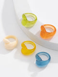 Xpoko Geometric Solid Color Rings Accessories