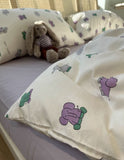 Xpoko  -  Cute cartoon bear flower bedding set child kid teen,twin full queen lovely cotton home textile bed sheet pillow case quilt cover