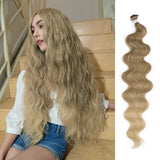 Xpoko Colorful Body Wave Hair Bundles 613 Piano Blonde Natural Synthetic Hair Extensions Ombre Thick Ponytail Loose Deep Hair Weaving