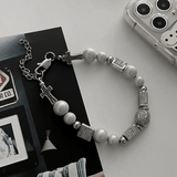 Xpoko SKULL PEARL BRACELET