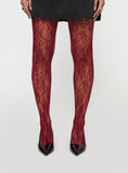 Xpoko Fior Lace Stockings Red