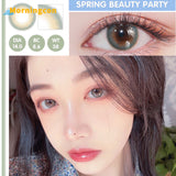 Xpoko leaf Pink pink Myopia Prescription Soft Colored Contact Lenses For Eyes Small Beauty Pupil Make Up Natural Yearly