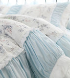 Xpoko -  blue floral bedding set girl,twin full queen king cotton single double home textile bedspread pillow case duvet cover