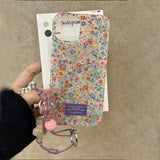 Xpoko Sparkling pink transparent color retro flower phone case with star bracelet for iPhone 11 12 13 14 15 16 pro max