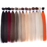 Xpoko Straight Hair Bundles Salon Natural Hair Extensions Fake Fibers Super Long Synthetic Yaki Straight Hair Weaving Full to End