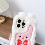 Xpoko Plush Bow Long-Eared Rabbit Phone Case