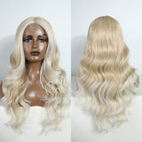 Xpoko Synthetic  Lace Front Wig 26inch Blonde Lace Wig For Women With Baby Hair Preplucked Heat Resistant Synthetic Daily Wig