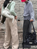 Xpoko Rose Live2025 Spring Underarm Bag Female  Design Pleated Large Capaci Commuter All-Match Tote Bag