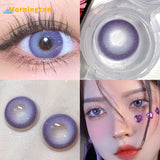 Xpoko laser Purple Myopia Prescription Soft Colored Contact Lenses For Eyes Small Beauty Pupil Make Up Natural Yearly