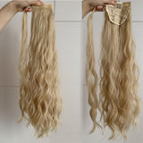 Xpoko Corn Wavy Ponytail Extended Winding Long Curly Wavy Ponytail Extended Synthetic Blonde Ponytail Wig For Female Girl