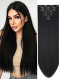 Xpoko Clip In Hair Extensions 16 Clips 24 Inch 7pcs Set Black Long Straight Hair Extension For Women Synthetic Hair Extensions