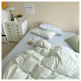 Xpoko Pastel Plaid Bedsheet Set