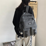 Xpoko-official backpacks for high school Schoolbag Men's Korean-Style Harajuku Ulzzang High School Student Fashion Backpack 2024 New Ins Backpack