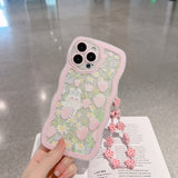 Xpoko Wavy Flower Bunny Phone Case Christmas Thanksgiving gifts