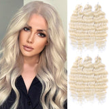 Xpoko Synthetic Crochet 24inch Anna Blonde Red Water Wave Braiding Hair Extensions Deep Wave Afro Curl Twist Crochet Hair for Women