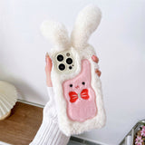 Xpoko Plush Bow Long-Eared Rabbit Phone Case