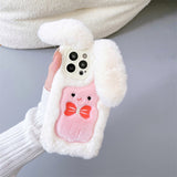 Xpoko Plush Bow Long-Eared Rabbit Phone Case