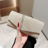 Xpoko back to school Ladies Glitter Silver Clutch Bag Envelope Evening Bag Fashion Elegant Long Purse Women Chain Shoulder Bags Wedding Party Handbag