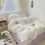 Xpoko Coquette Room Tulip Ruffle Bedding Set