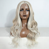 Xpoko Synthetic Lace Front Wig Long Wavy 26 " Body Wavy  Lace Wig For Women Lace Front Wig Light Blonde Cosplay Wig