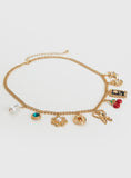 Xpoko Cherry Dreams Charm Necklace Gold