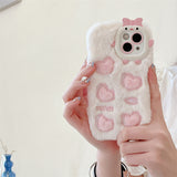 Xpoko Monster Plush Embroidered Heart Phone Case