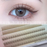 Xpoko Caramel Brown Fishtail A-Type False Eyelashes Christmas Thanksgiving gifts