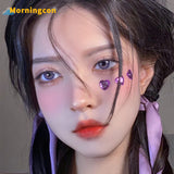 Xpoko laser Purple Myopia Prescription Soft Colored Contact Lenses For Eyes Small Beauty Pupil Make Up Natural Yearly