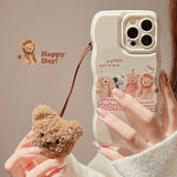 Xpoko Cute Bear Plush Pendant Phone Case