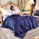 Xpoko - Silky Satin Bedding Set with Duvet Cover Flat Sheet Pillowcases