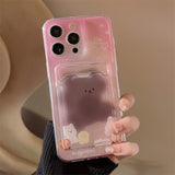 Xpoko Pink and Purple Smudged Bear Phone Case