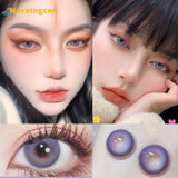 Xpoko laser Purple Myopia Prescription Soft Colored Contact Lenses For Eyes Small Beauty Pupil Make Up Natural Yearly