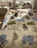 Xpoko  -  Cute cartoon animal crocodile elephant bedding set,twin full queen king cotton home textile bed sheet pillow case quilt cover