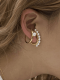 Xpoko 2pcs Faux Pearl Decor Cuff Earring