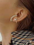 Xpoko 2pcs Faux Pearl Decor Cuff Earring