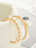 Xpoko 2pcs Faux Pearl Decor Cuff Earring