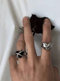 Xpoko 2pcs Heart Decor Cuff Ring