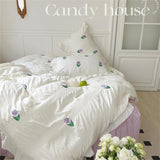 Xpoko Coquette Room Tulip Ruffle Bedding Set