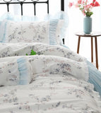 Xpoko -  blue floral bedding set girl,twin full queen king cotton single double home textile bedspread pillow case duvet cover