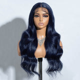 Xpoko Synthetic Lace Front Wigs Blue Purple wig Long Body Wave Lace Wigs For Black Women Heat Resistant Cosplay Wigs