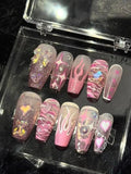 Xpoko Y2K Hot Girl Pink Extension Nails