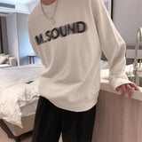 Xpoko Autumn neutral style couple round neck sweatshirts for men and women letter printed loose casual tops, trendy and versatile y2ki