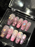 Xpoko Y2K Hot Girl Pink Extension Nails