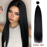 Xpoko Straight Hair Bundles Salon Natural Hair Extensions Fake Fibers Super Long Synthetic Yaki Straight Hair Weaving Full to End