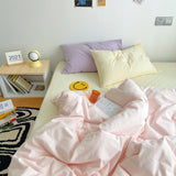 Xpoko Aesthetic Pastel Color Combo Bedsheet Set