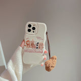 Xpoko Cute Bear Plush Pendant Phone Case