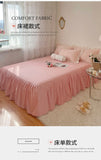 Xpoko Bedding Set Lace Duvet Cover Pillow Case Bed Sheet girl style bed skirt  for Single Double King Queen Size Bed Cover